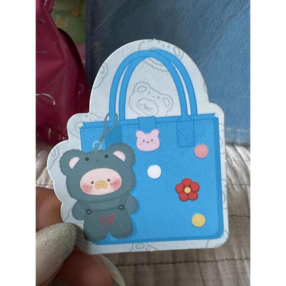 Rainbow Pig Plush Pendant With Tote Bag Series Blind Box - Blue and Gray - Picture 6 of 9